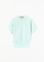 Load image into Gallery viewer, Plan C Intarsia Short Sleeves Knit Top Powder Blue
