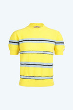 Load image into Gallery viewer, N°21 Yellow Striped Short Sleeve Knit Top
