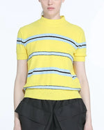 Load image into Gallery viewer, N°21 Yellow Striped Short Sleeve Knit Top
