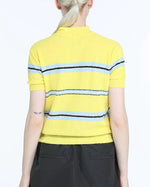 Load image into Gallery viewer, N°21 Yellow Striped Short Sleeve Knit Top

