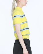 Load image into Gallery viewer, N°21 Yellow Striped Short Sleeve Knit Top

