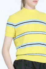 Load image into Gallery viewer, N°21 Yellow Striped Short Sleeve Knit Top
