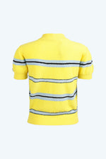 Load image into Gallery viewer, N°21 Yellow Striped Short Sleeve Knit Top
