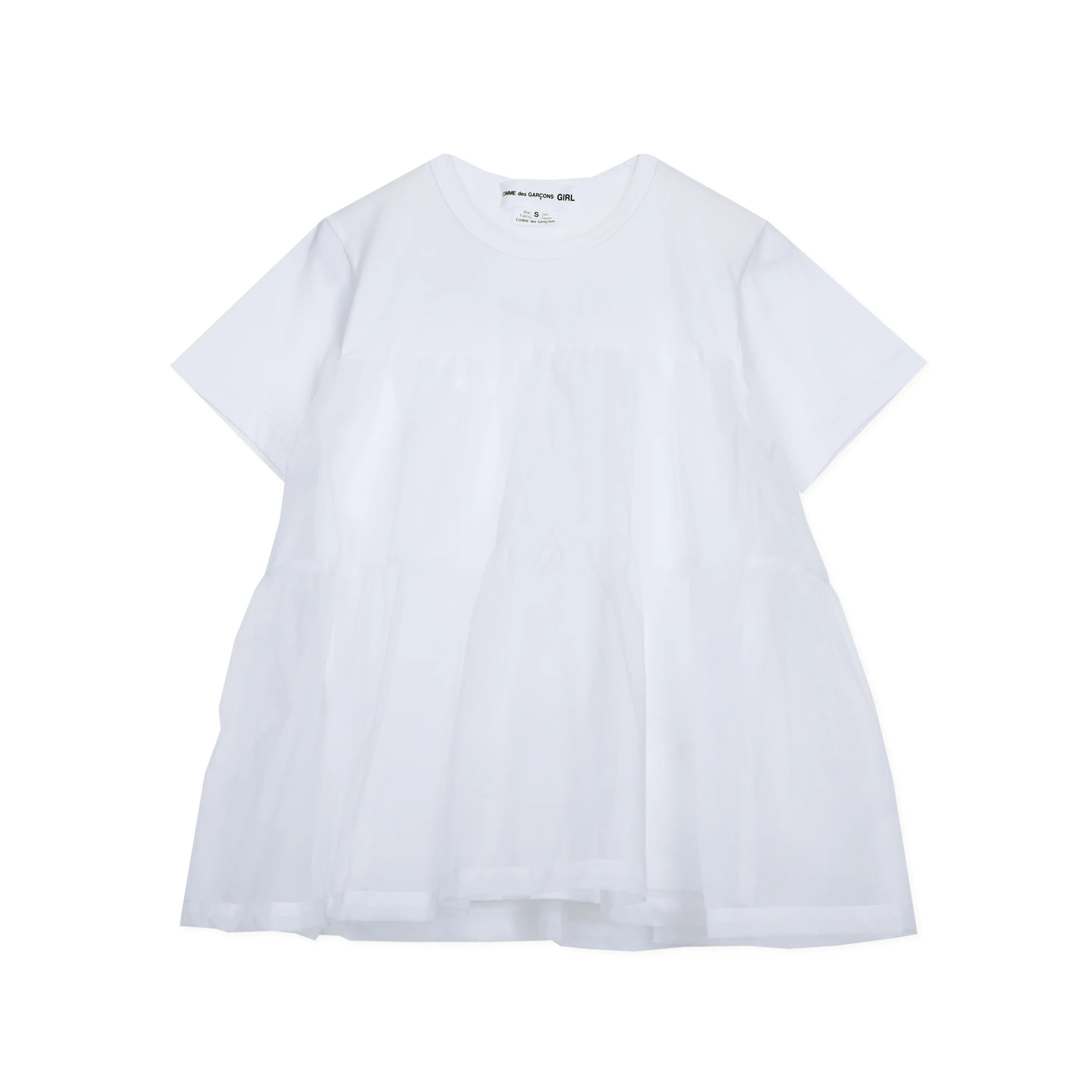 Comme Des Garçons Nylon Gathered Tier T-Shirt