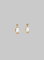 Load image into Gallery viewer, Marni Pearl Drop Green Gemstone Earrings
