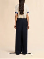 Load image into Gallery viewer, Marni Tropical Wool Drawstring Trousers Dark Navy
