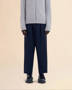 Marni Tropical Wool Trousers With Drawstring Waist Deep Blue