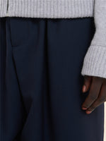 Load image into Gallery viewer, Marni Tropical Wool Trousers With Drawstring Waist Deep Blue
