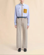 Load image into Gallery viewer, Marni Beige Velvet Trousers With Contrast Colour Waistband
