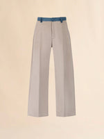 Load image into Gallery viewer, Marni Beige Velvet Trousers With Contrast Colour Waistband
