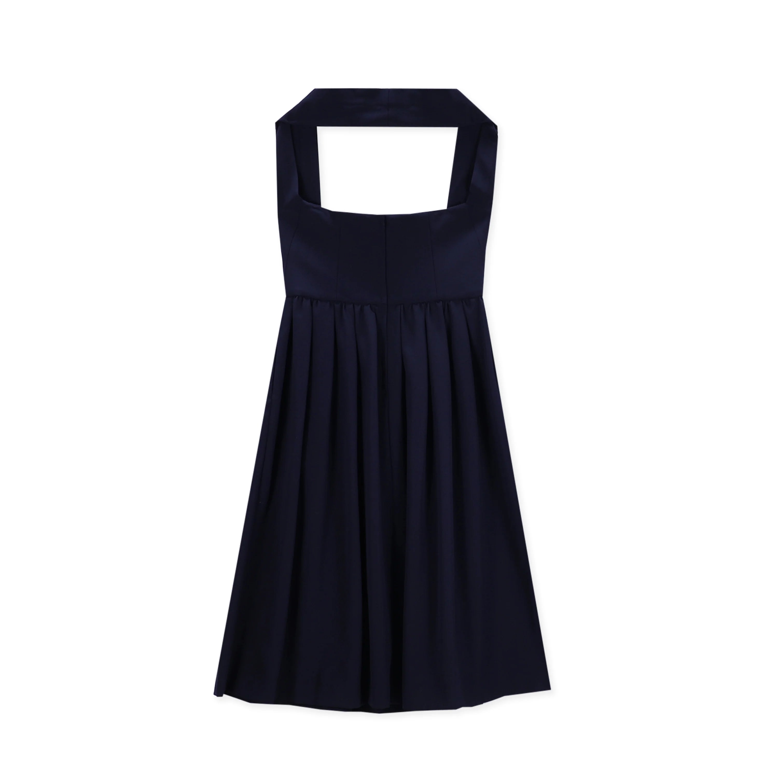 Comme Des Garçons Navy Wool Apron Dress