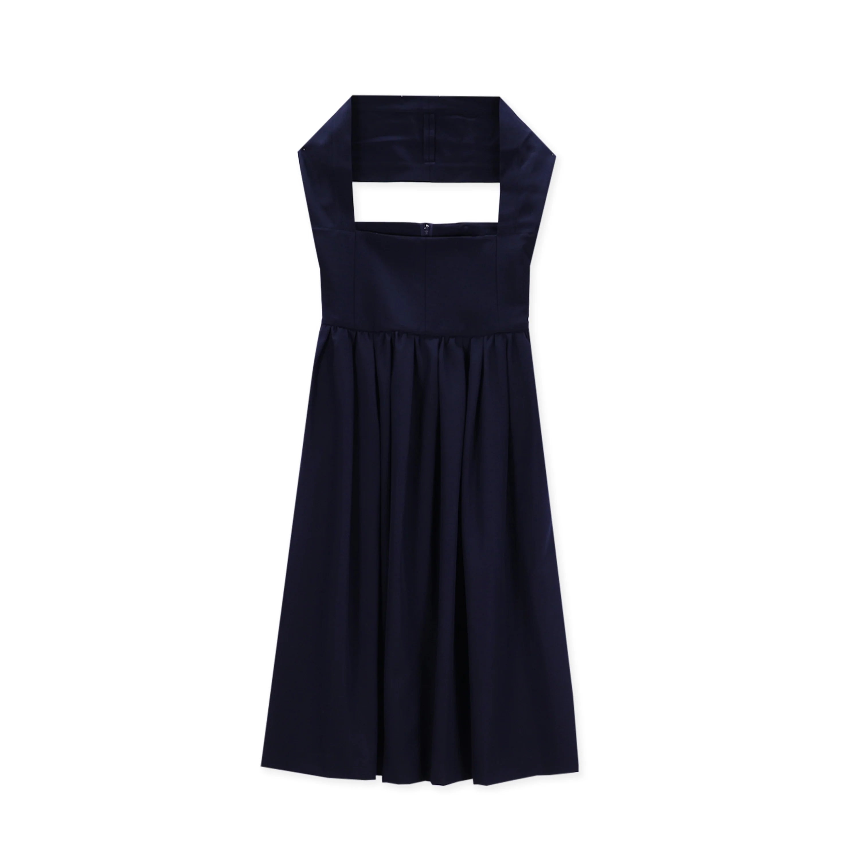 Comme Des Garçons Navy Wool Apron Dress