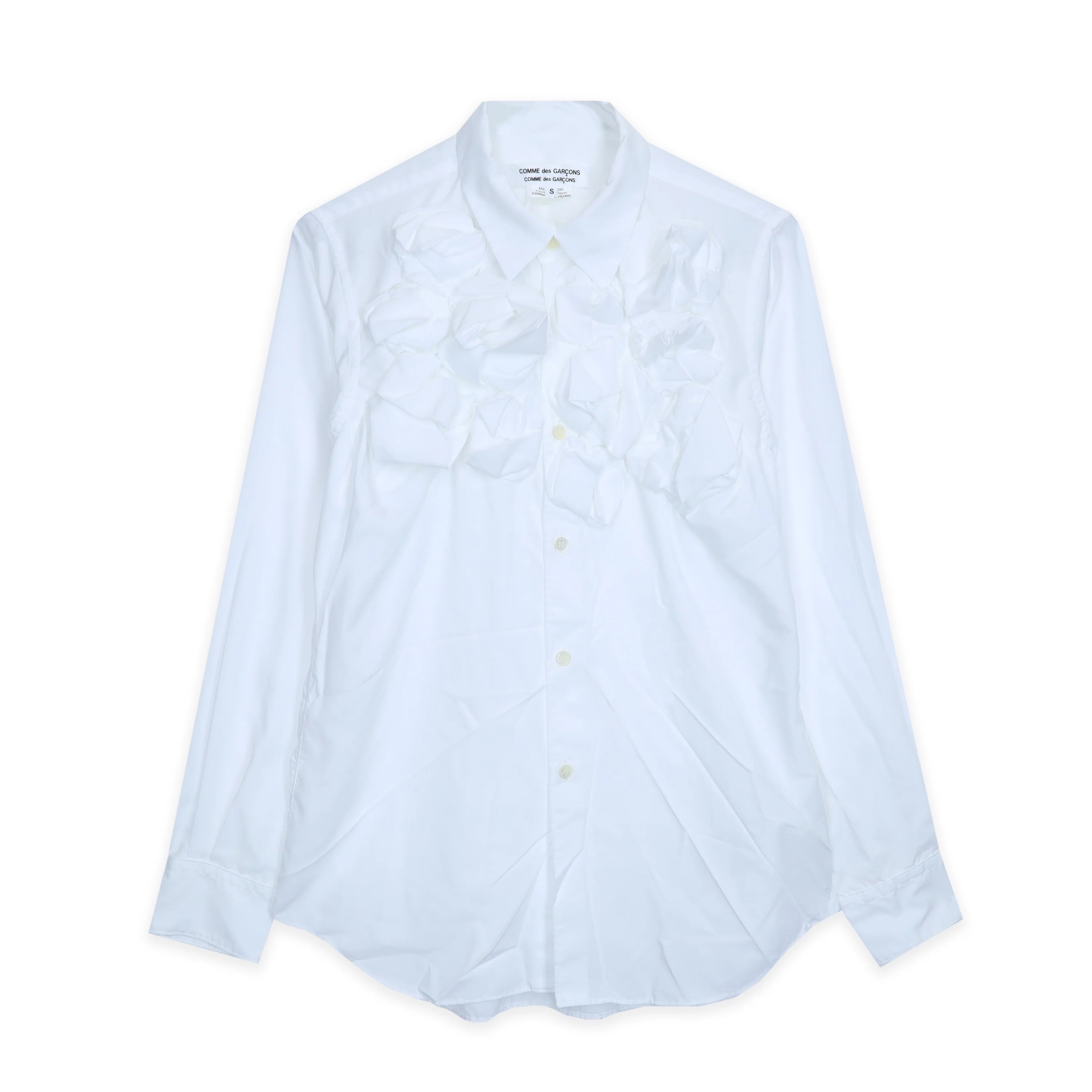 Comme Des Garçons Rose Front Shirt White