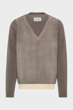 Load image into Gallery viewer, Maison Margiela Fused Knit Wool Crew Neck Sweater Mud Brown
