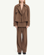 Load image into Gallery viewer, MM6 Maison Margiela Belted Wool Blend Jacket Brown
