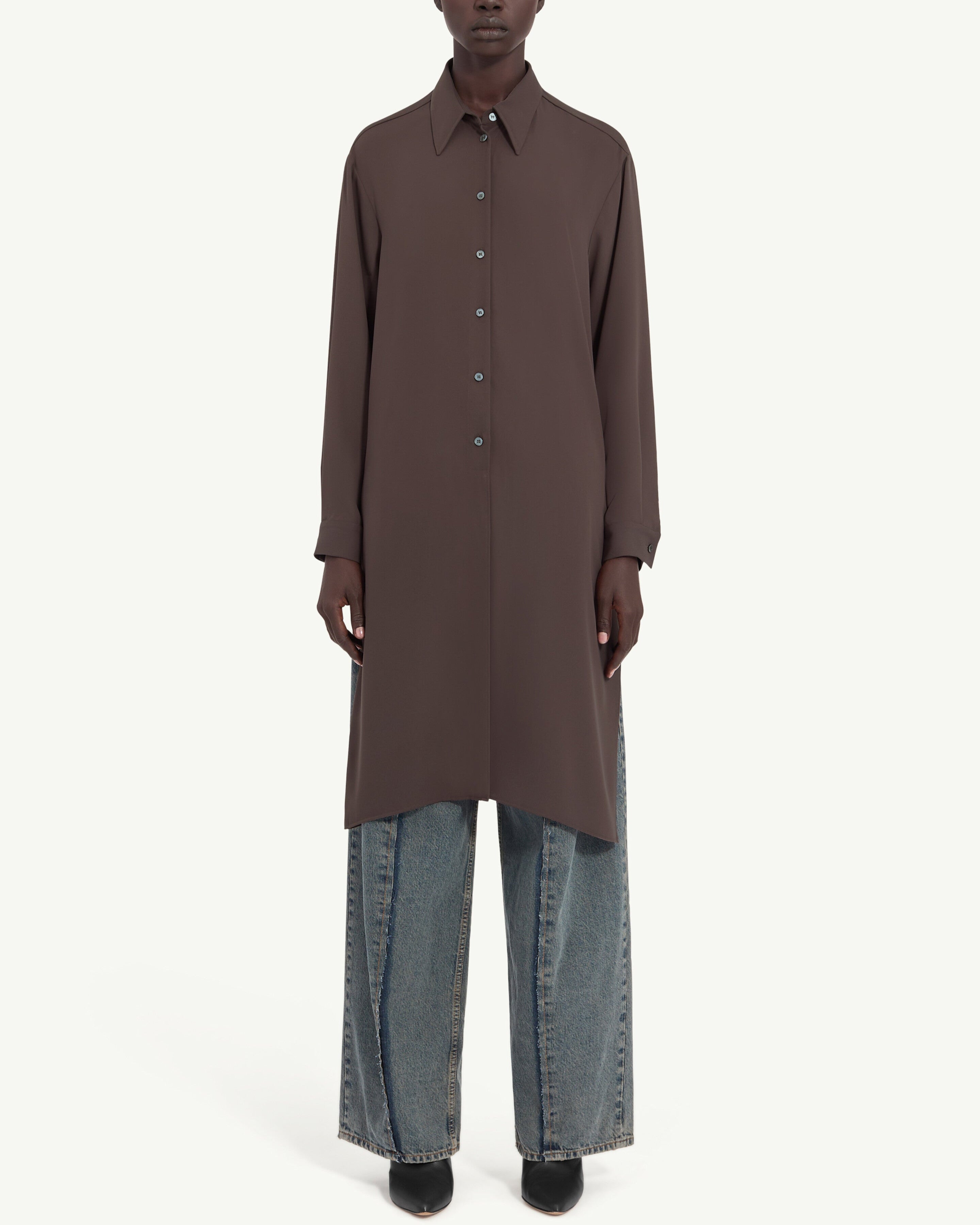 MM6 Maison Margiela Dual-Wear Shirt Brown