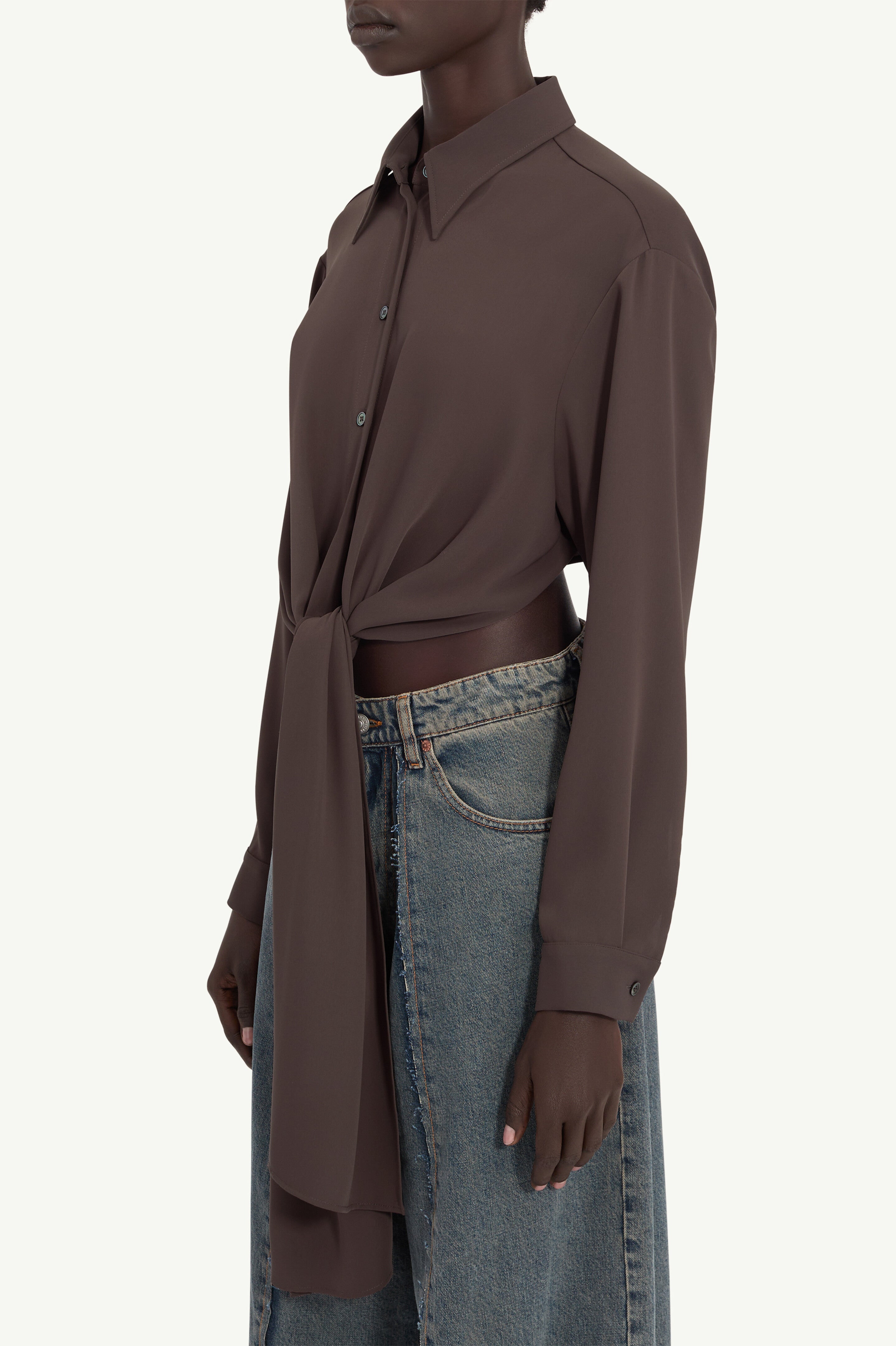 MM6 Maison Margiela Dual-Wear Shirt Brown