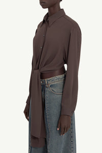 MM6 Maison Margiela Dual-Wear Shirt Brown