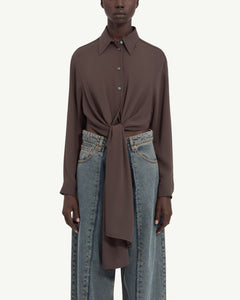 MM6 Maison Margiela Dual-Wear Shirt Brown
