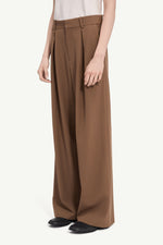 Load image into Gallery viewer, MM6 Maison Margiela Mannequin Label Wool Blend Pleated Trousers Brown
