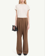 Load image into Gallery viewer, MM6 Maison Margiela Mannequin Label Wool Blend Pleated Trousers Brown
