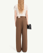 Load image into Gallery viewer, MM6 Maison Margiela Mannequin Label Wool Blend Pleated Trousers Brown
