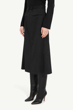 Load image into Gallery viewer, MM6 Maison Margiela Wool-Blend Tailored Midi Skirt
