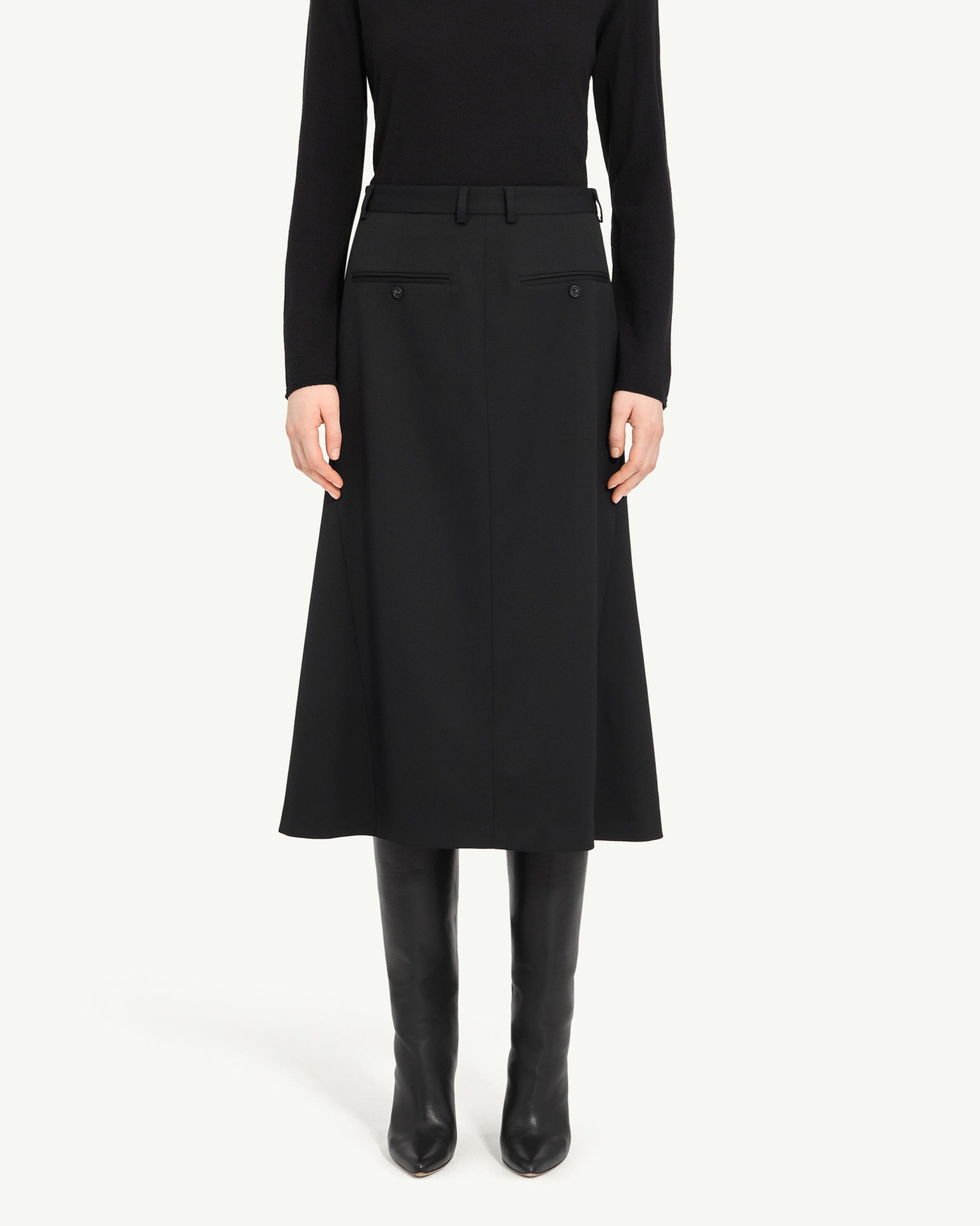 MM6 Maison Margiela Wool-Blend Tailored Midi Skirt
