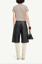 Load image into Gallery viewer, MM6 Maison Margiela Faux Leather Knee-Length Shorts Black
