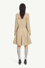 Load image into Gallery viewer, MM6 Maison Margiela High-Cut Cotton Trench Dress Beige
