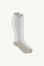Load image into Gallery viewer, MM6 Maison Margiela Sheer Knee-High Socks Dark Grey
