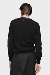 Maison Margiela Two-Tone Wool Crew Neck Sweater