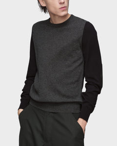 Maison Margiela Two-Tone Wool Crew Neck Sweater