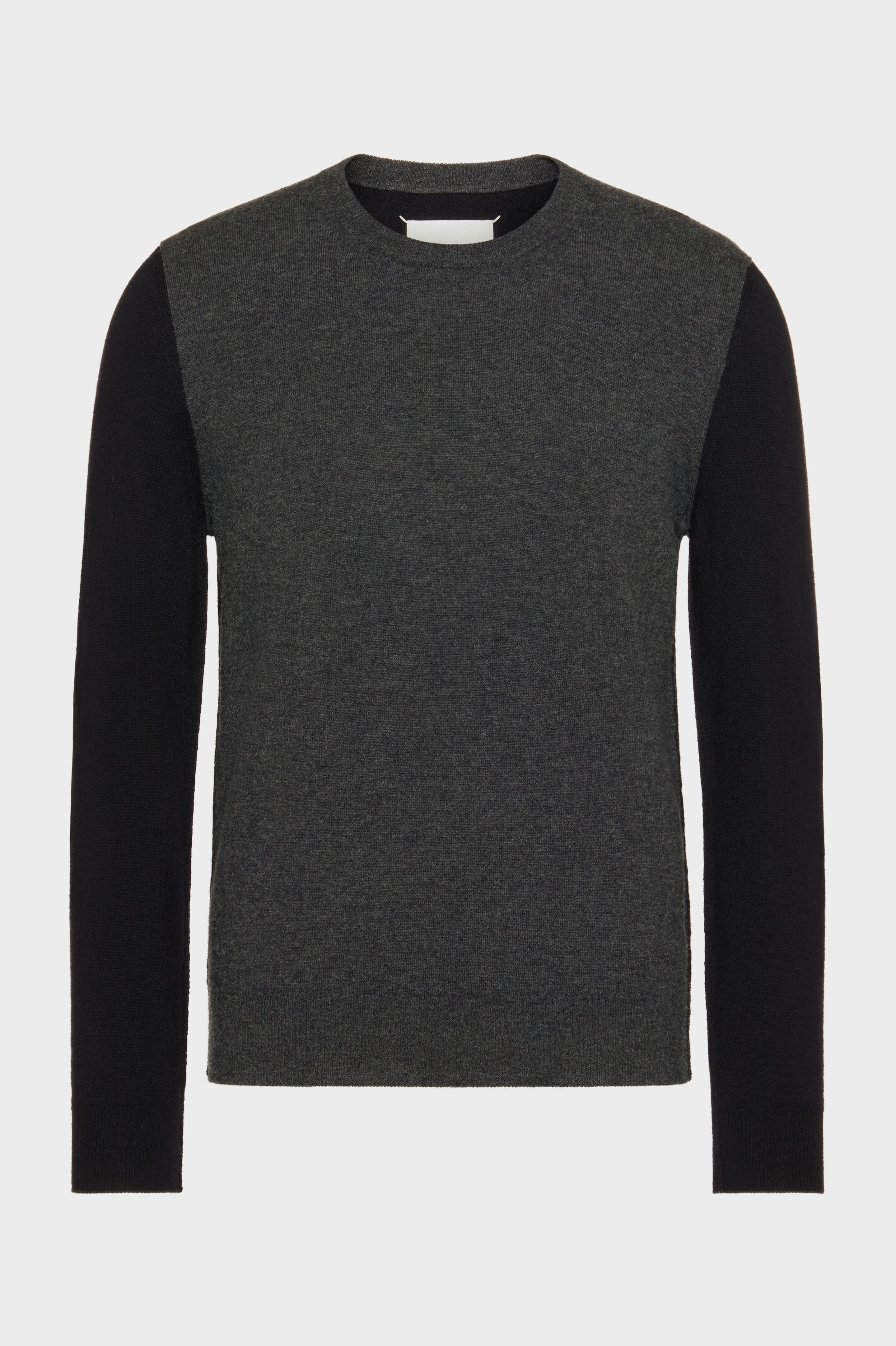 Maison Margiela Two-Tone Wool Crew Neck Sweater