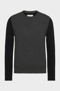 Maison Margiela Two-Tone Wool Crew Neck Sweater