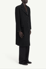 Load image into Gallery viewer, MM6 Maison Margiela Wool Felt Single-Breasted Coat Black
