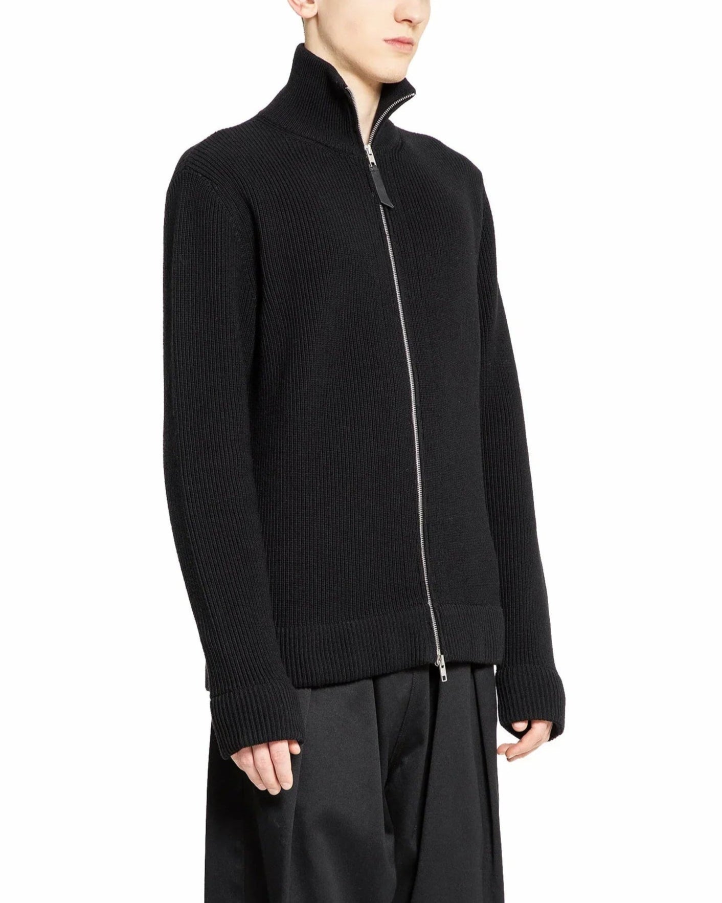 Maison Margiela Knit Zip-Up Cardigan Black