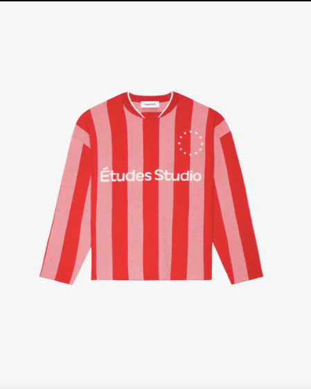 Études Studio Soccer Long Sleeve T-Shirt Striped Red
