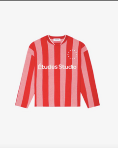 Études Studio Soccer Long Sleeve T-Shirt Striped Red