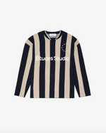 Load image into Gallery viewer, Études Studio Soccer Long Sleeve T-Shirt Striped Dark Navy
