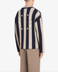 Études Studio Soccer Long Sleeve T-Shirt Striped Dark Navy