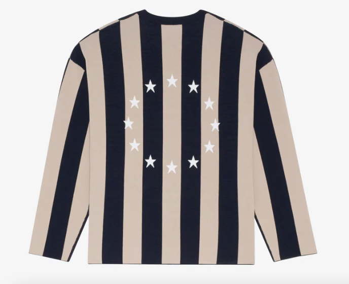 Études Studio Soccer Long Sleeve T-Shirt Striped Dark Navy