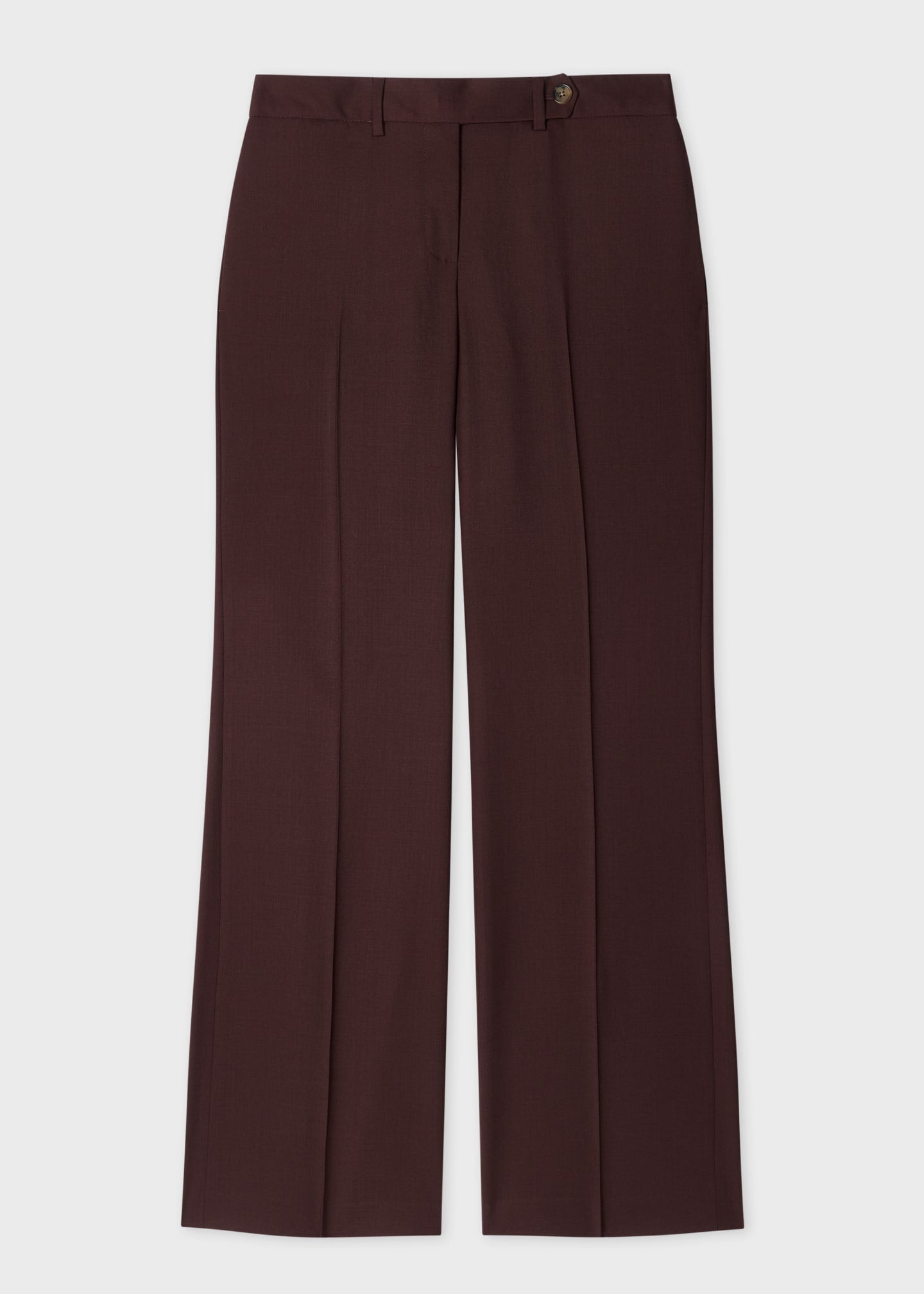 Paul Smith 'A Suit To Travel In' Wool Bootcut Trousers Burgundy