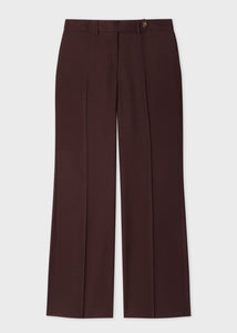 Paul Smith 'A Suit To Travel In' Wool Bootcut Trousers Burgundy