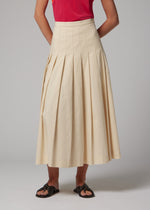 Load image into Gallery viewer, Paul Smith Pleated Cotton-Blend Skirt Cream
