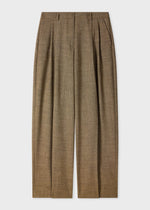 Load image into Gallery viewer, Paul Smith Wool Mix Textured Wide-Leg Trousers Brown
