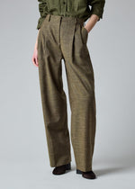 Load image into Gallery viewer, Paul Smith Wool Mix Textured Wide-Leg Trousers Brown
