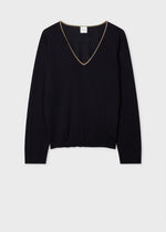 Load image into Gallery viewer, Paul Smith &#39;Signature Stripe&#39; Merino Wool Sweater Navy Blue
