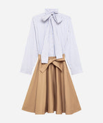 Load image into Gallery viewer, MSGM Striped Poplin And Gabardine Bow Tie Dress
