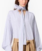 Load image into Gallery viewer, MSGM Striped Poplin And Gabardine Bow Tie Dress
